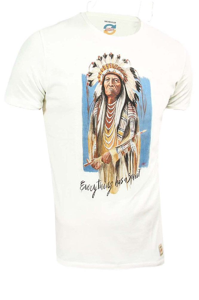 Белая футболка с индейцем BoB