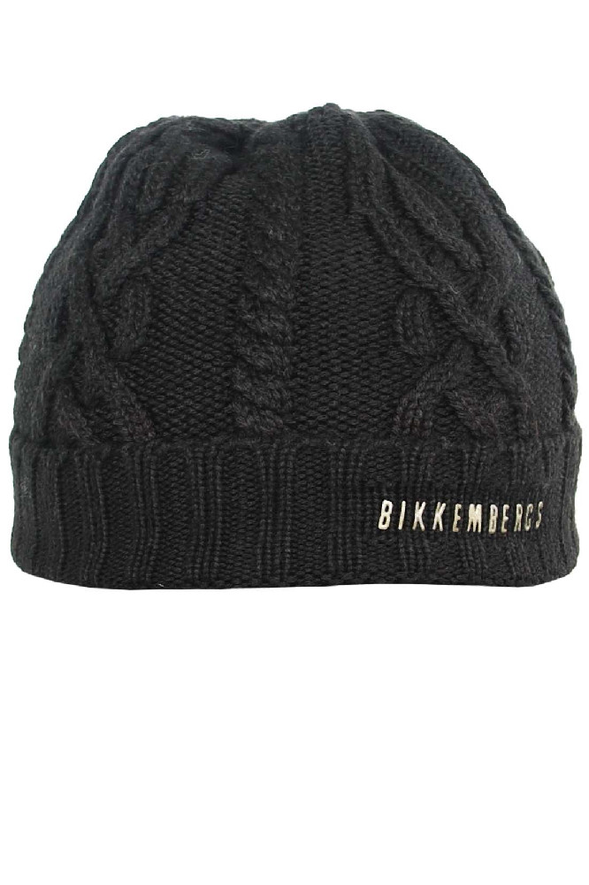 Чёрная вязаная шапка Bikkembergs