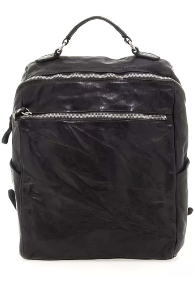Кожаный чёрный рюкзак Campomaggi