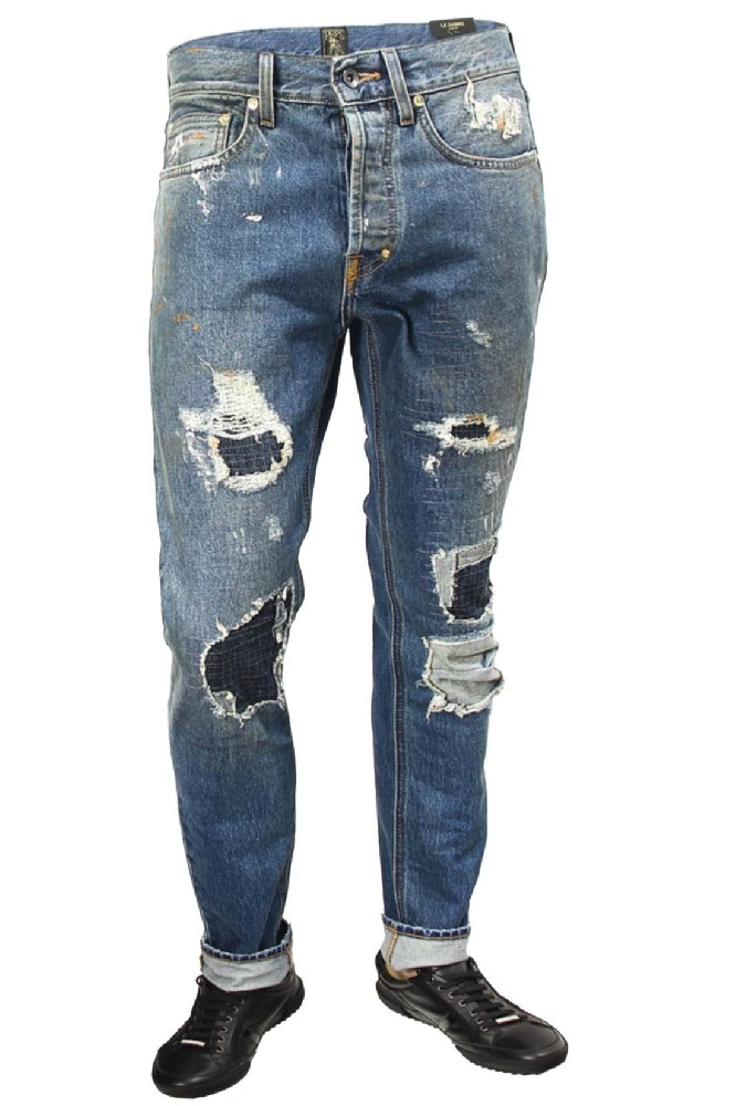 Рваные джинсы синие PRPS