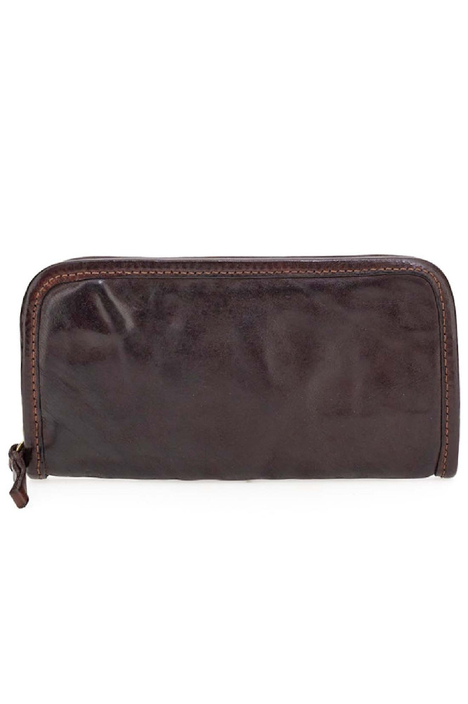Клатч из коричневой кожи Campomaggi
