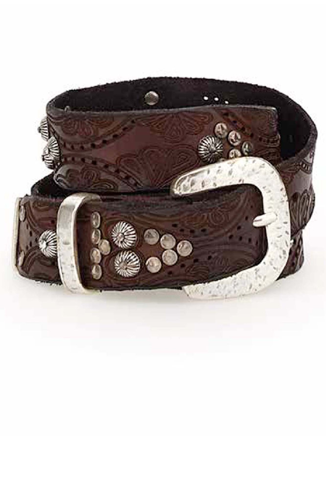 Коричневый ремень из кожи Campomaggi