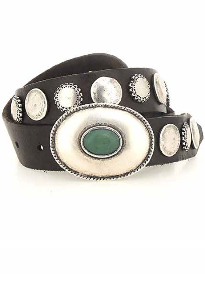 Коричневый ремень с винтажной пряжкой Campomaggi