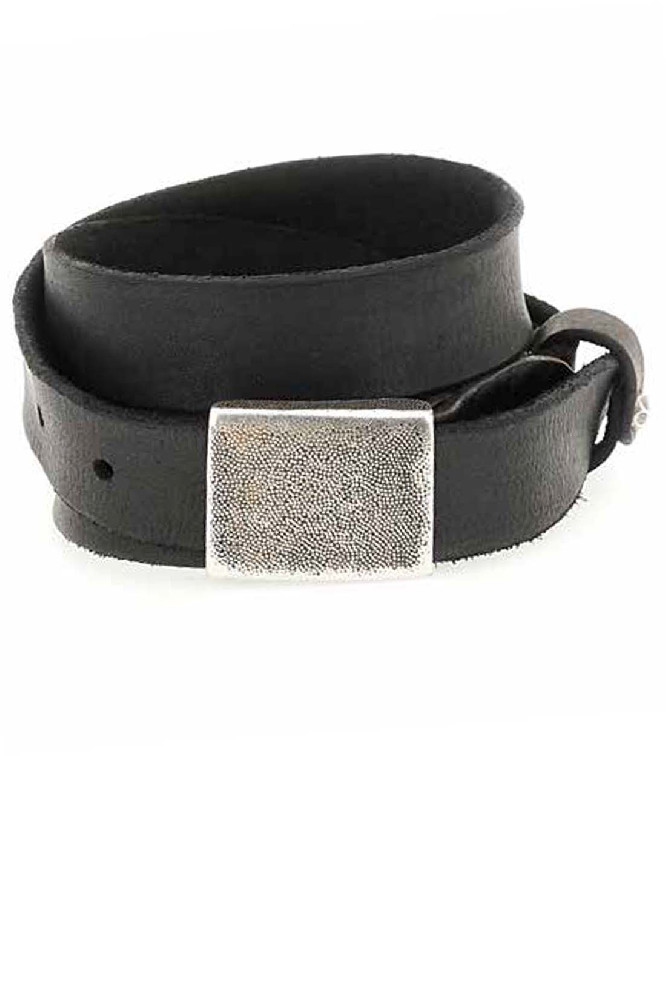 Классический чёрный ремень из кожи Campomaggi