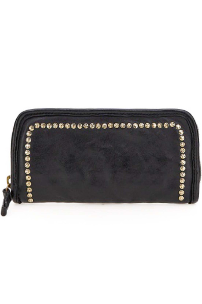 Чёрный кожаный клатч из кожи Campomaggi