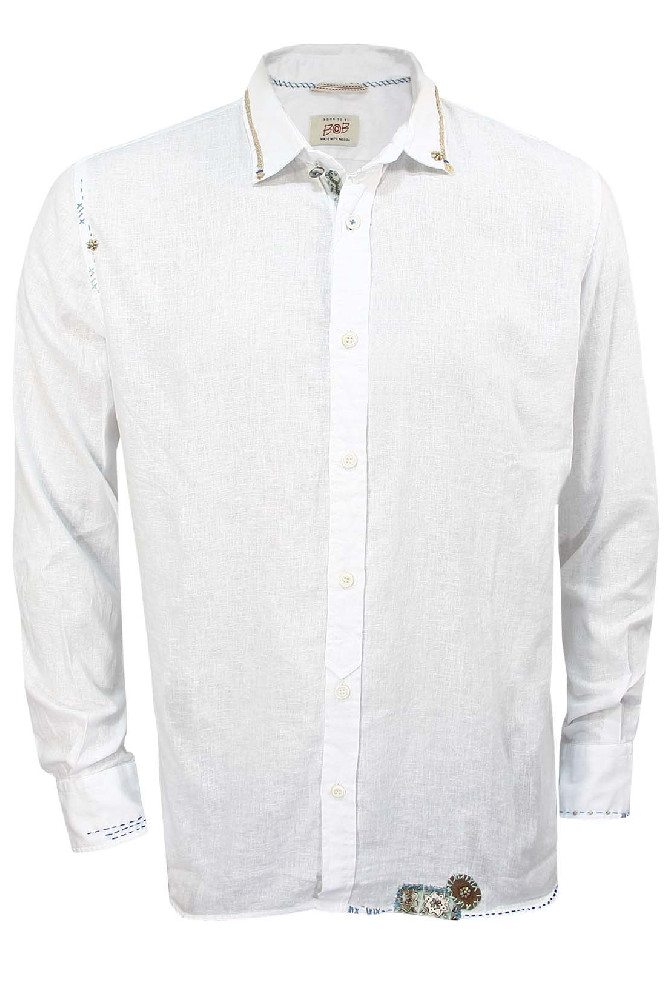 Белая рубашка из льна Bob