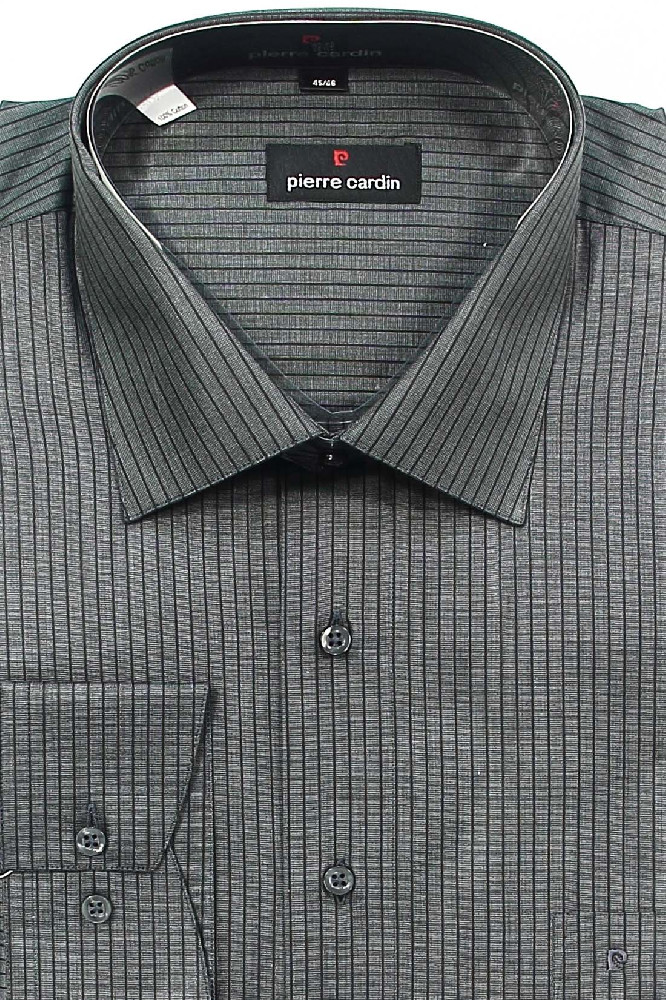 Серая в полоску рубашка Pierre Cardin