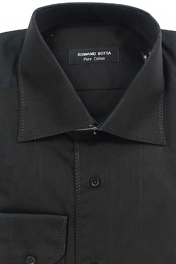 Чёрная мужская рубашка Romano Botta