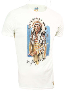 Белая футболка с индейцем BoB