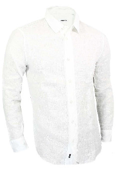 Белая льняная рубашка с длинным рукавом Bikkembergs